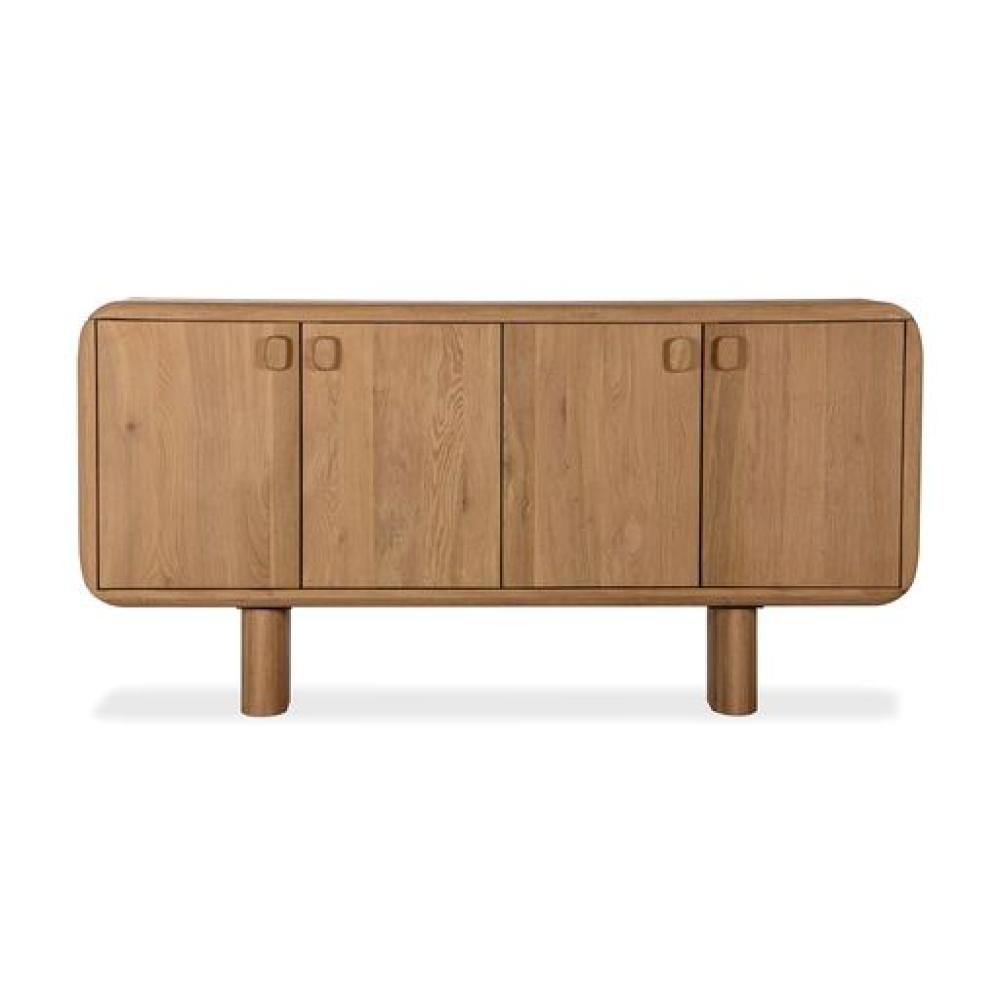 Organic Modern Rounded Edges FSC Solid White Oak Wood Sideboard Buffet 72 inch