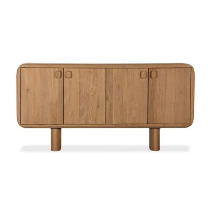 Organic Modern Rounded Edges FSC Solid White Oak Wood Sideboard Buffet 72 inch