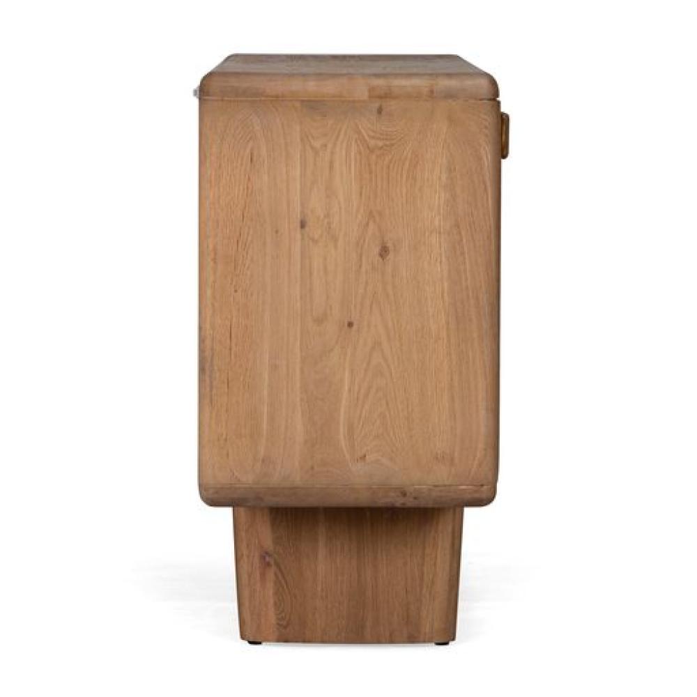 Organic Modern Rounded Edges FSC Solid White Oak Wood Sideboard Buffet 72 inch