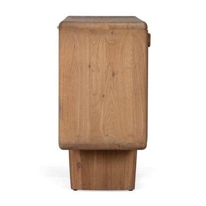 Organic Modern Rounded Edges FSC Solid White Oak Wood Sideboard Buffet 72 inch