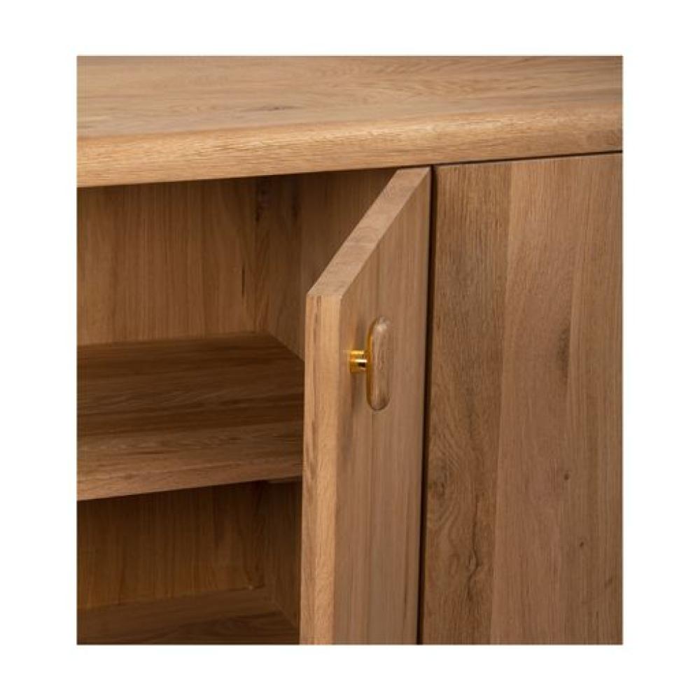 Organic Modern Rounded Edges FSC Solid White Oak Wood Sideboard Buffet 72 inch