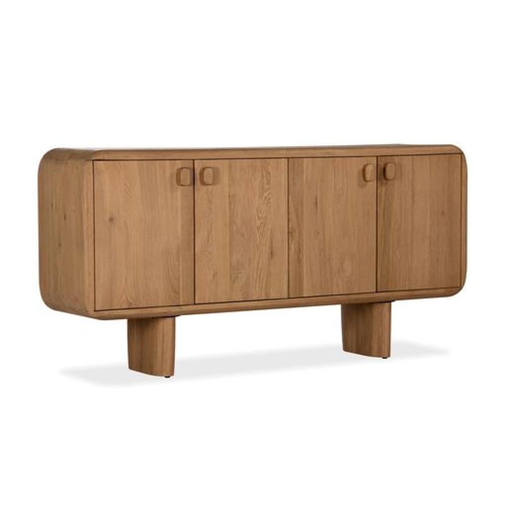 Organic Modern Rounded Edges FSC Solid White Oak Wood Sideboard Buffet 72 inch