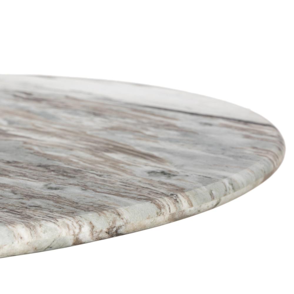 Organic Modern Sawar Marble Pedestal Round Dining Table 60 inch