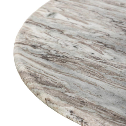 Organic Modern Sawar Marble Pedestal Round Dining Table 60 inch