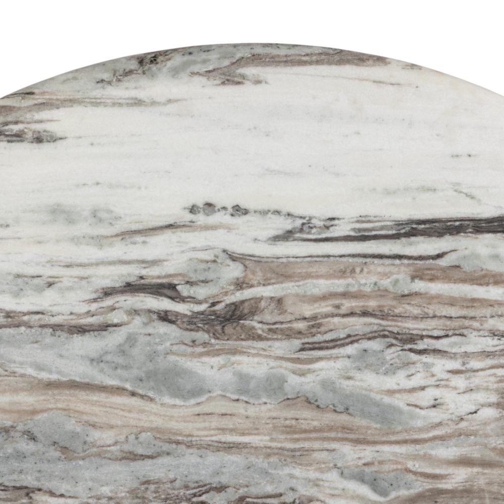 Organic Modern Sawar Marble Pedestal Round Dining Table 60 inch