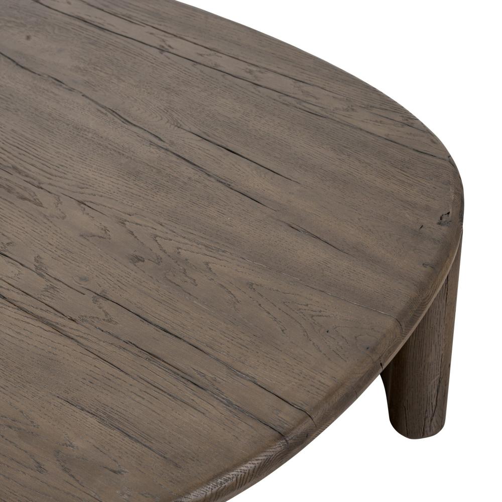 Organically Shaped Low Profile Oak Wood Nesting Coffee Table 48 inch