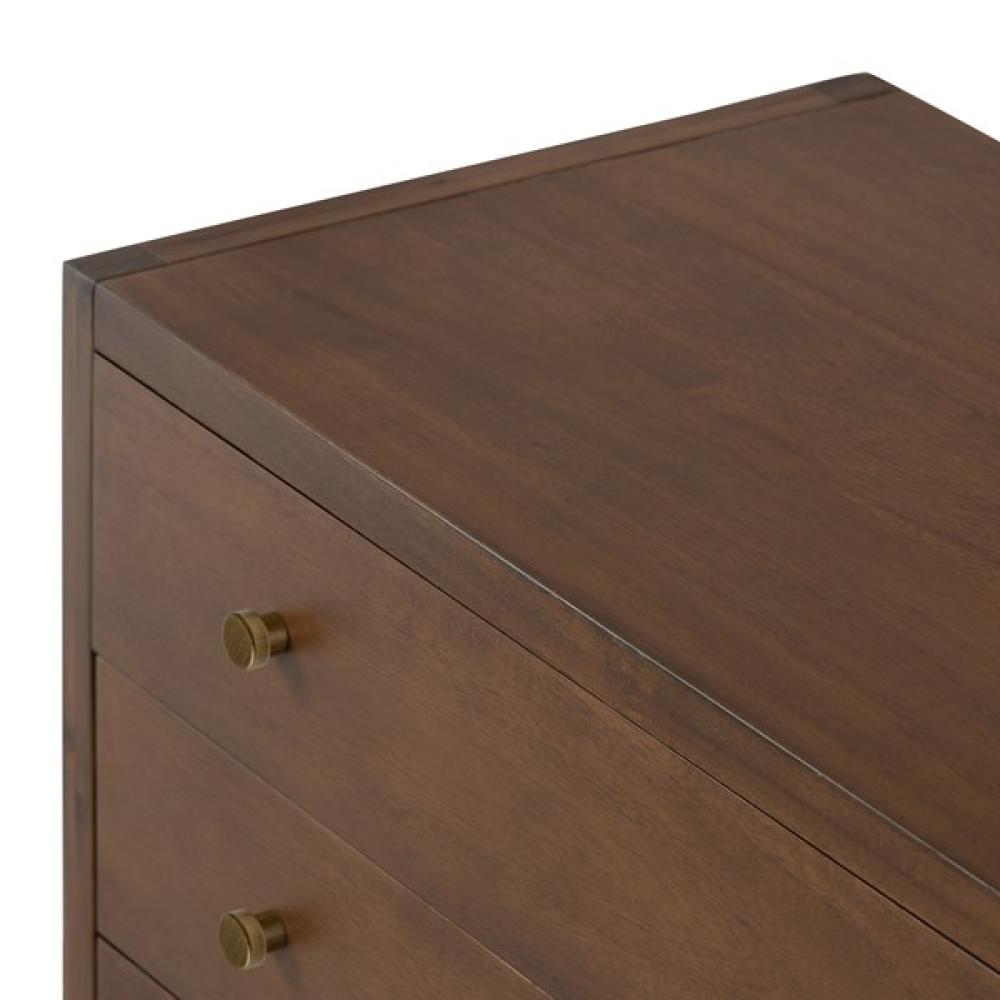 Parsons Style Brown 3 Drawer Solid Wood Nightstand 32 inch