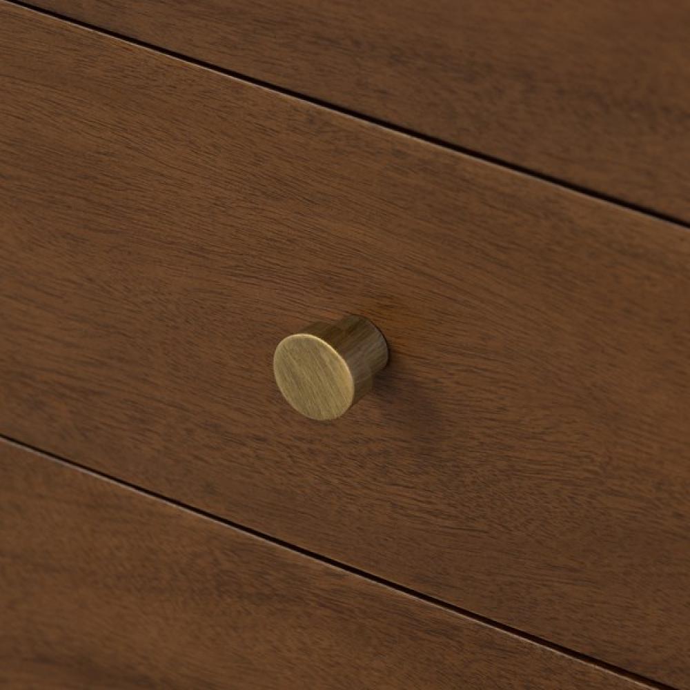 Parsons Style Brown 3 Drawer Solid Wood Nightstand 32 inch