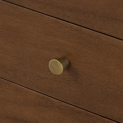 Parsons Style Brown 3 Drawer Solid Wood Nightstand 32 inch