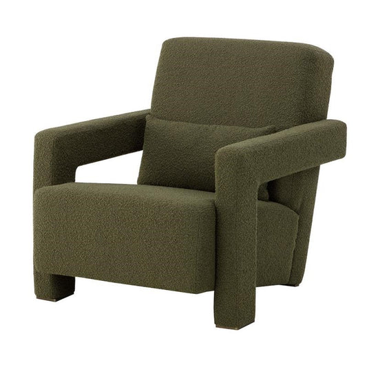 Postmodern Style Olive Green Fully Upholstered Lounge Chair Armchair