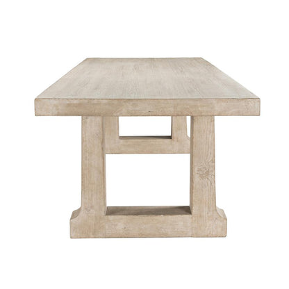 Reclaimed Pine Wood Rectangle Dining Table Whitewash Finish 94 inch