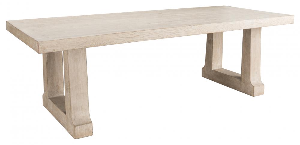 Reclaimed Pine Wood Rectangle Dining Table Whitewash Finish 94 inch