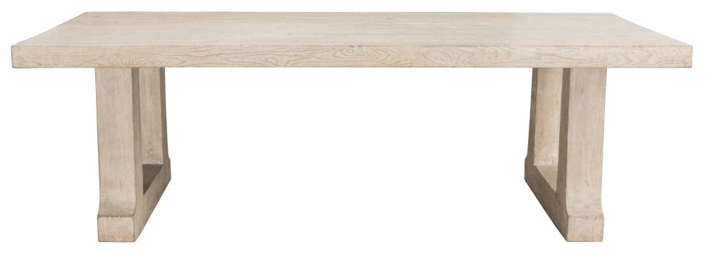 Reclaimed Pine Wood Rectangle Dining Table Whitewash Finish 94 inch