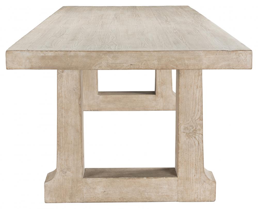 Reclaimed Pine Wood Rectangle Dining Table Whitewash Finish 94 inch