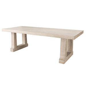 Reclaimed Pine Wood Rectangle Dining Table Whitewash Finish 94 inch