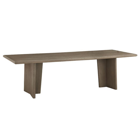 Rectangle Ash Wood Dining Table in Dusted Stone Finish 96 inch