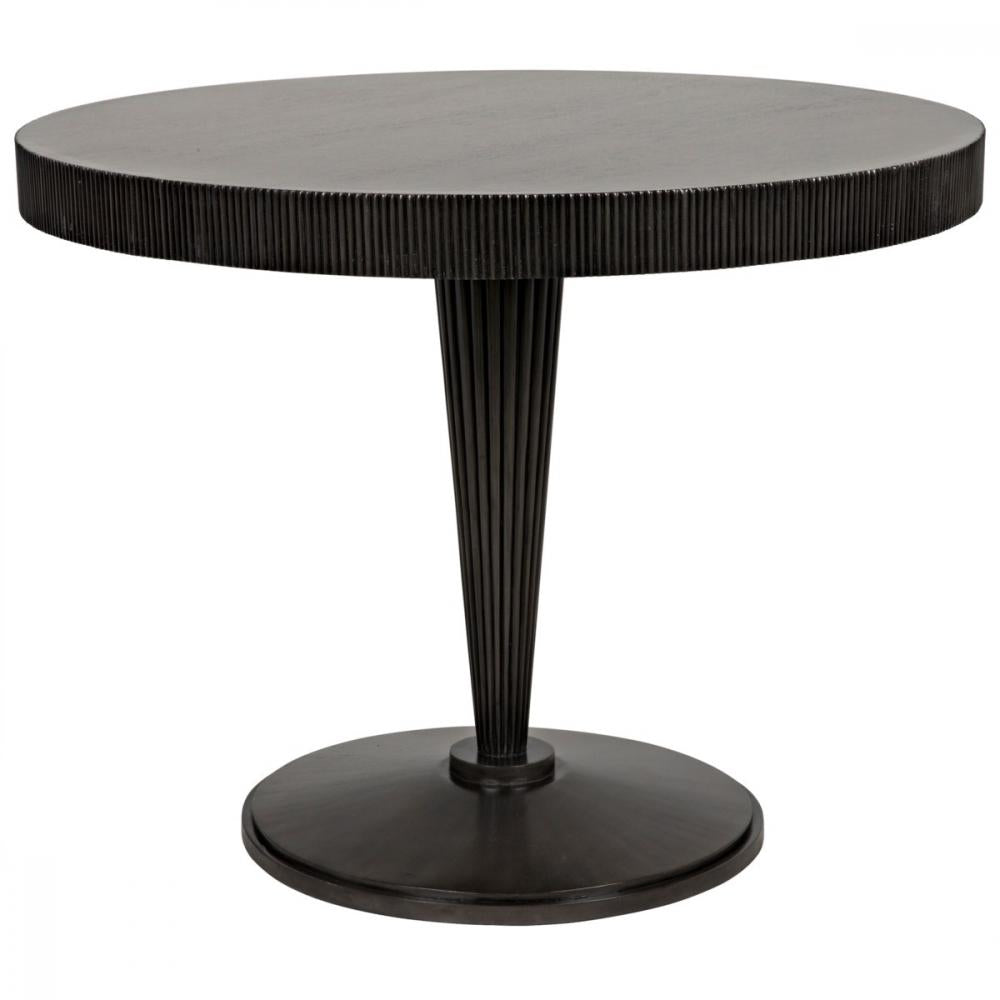 39 Inch Round Table Ribbed Pedestal Base Black Round Dining Table 39 inch – SLATE CUSTOM