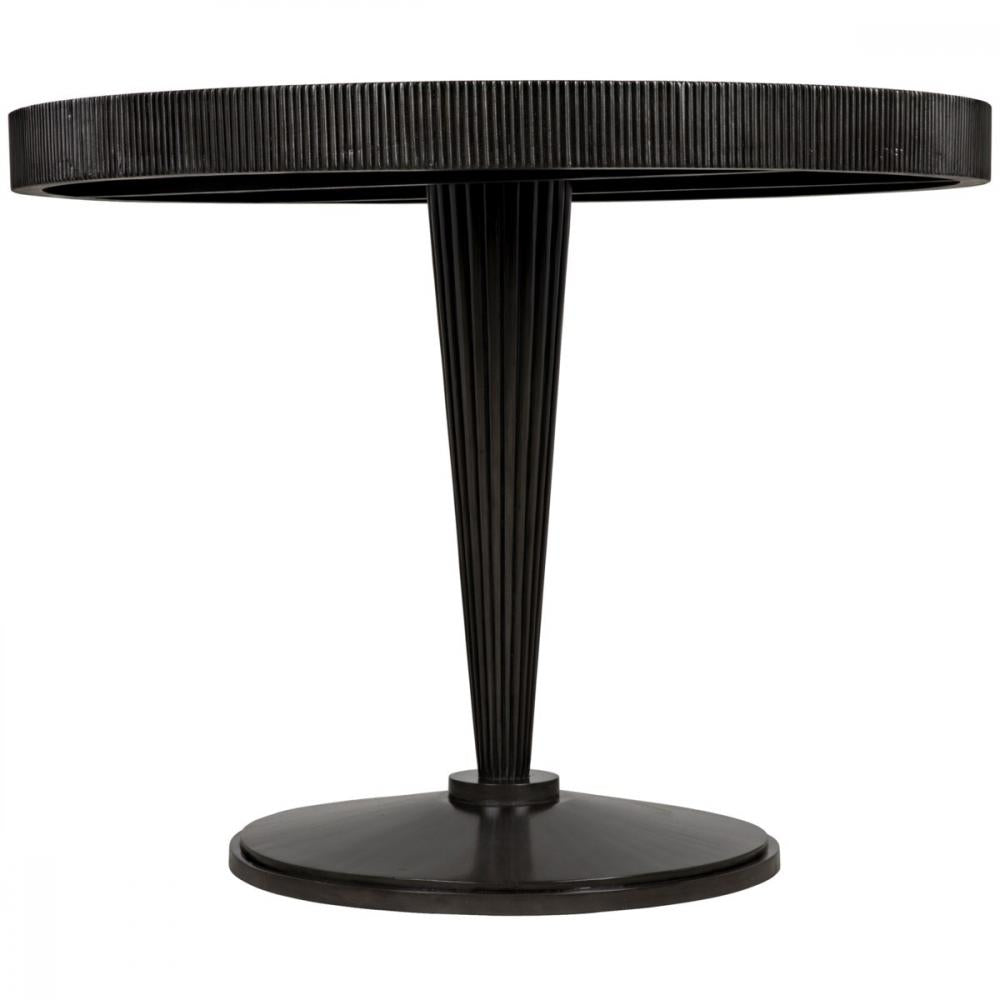 39 Inch Round Table Ribbed Pedestal Base Black Round Dining Table 39 inch – SLATE CUSTOM