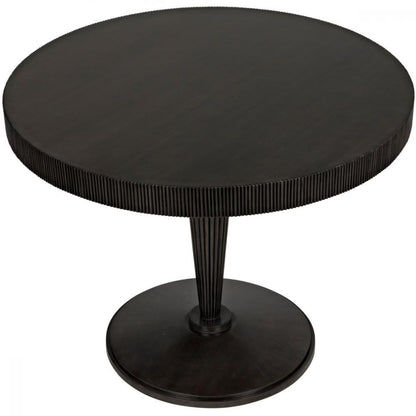39 Inch Round Table Ribbed Pedestal Base Black Round Dining Table 39 inch – SLATE CUSTOM