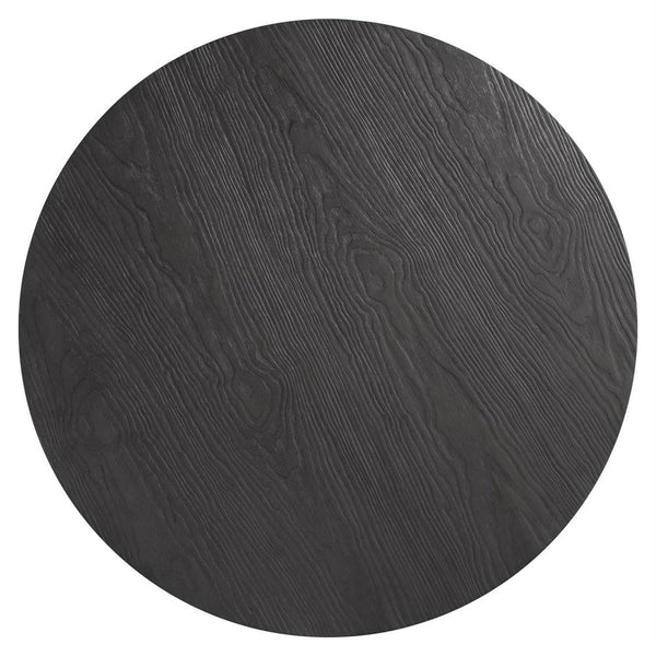 Round Coffee Table Pine Wood Charcoal Finish 42 inch