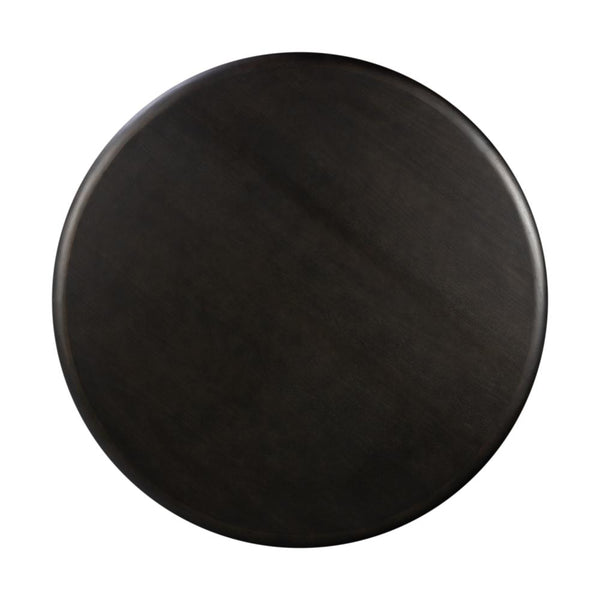 Round Pedestal Coffee Table Parawood Charcoal Black Finish 48 inch