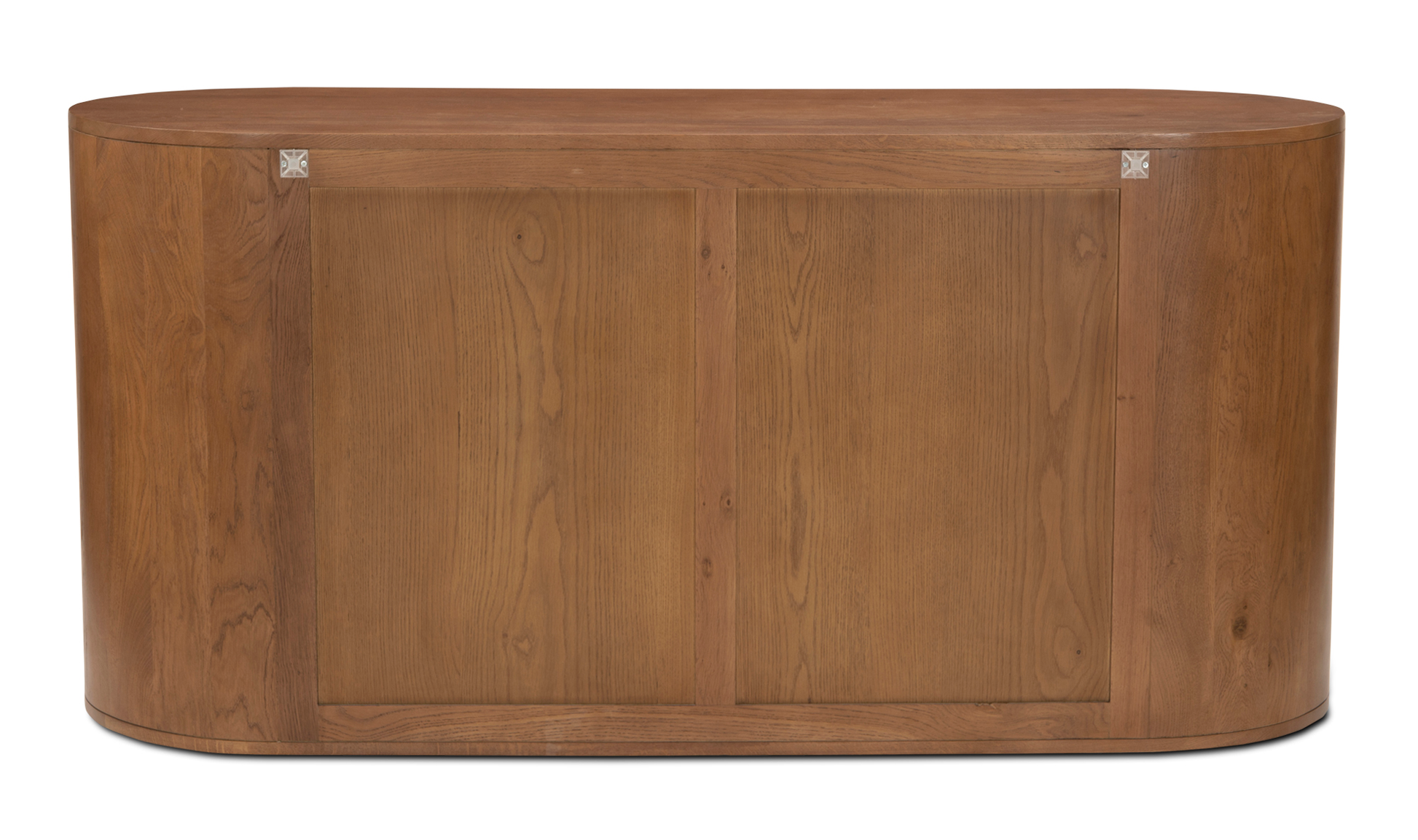 Rounded 6 Drawer Double Dresser Brown Solid Oak Wood 66 inch