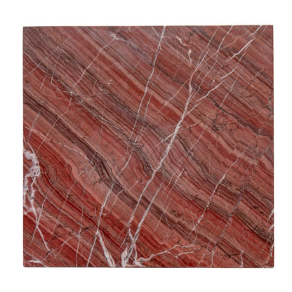 Rust Brown Rosso Levanto Solid Marble Square Accent Table 14 inch