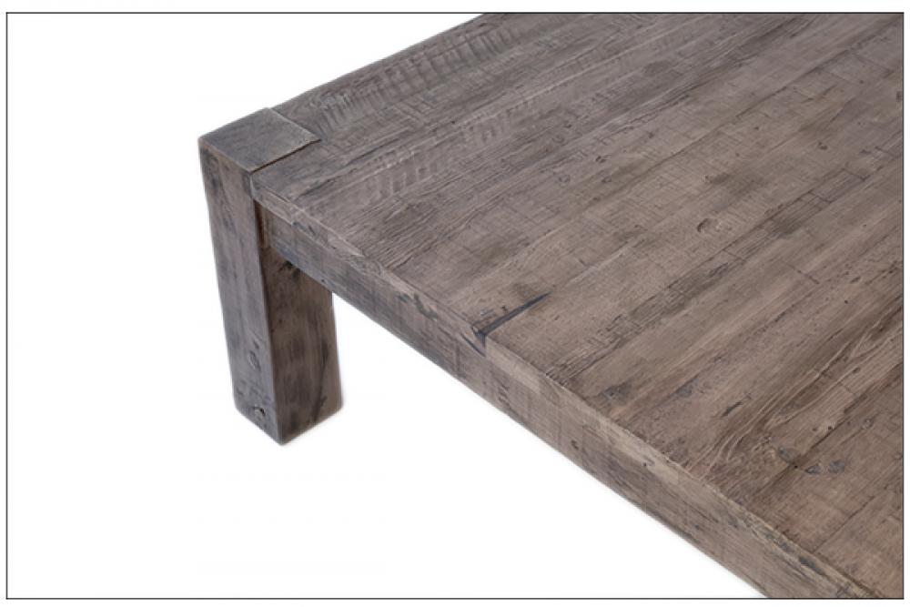 Rustic Farmhouse Square Coffee Table Reclaimed Pine Wood Antiqued Natural Finish 44 inch