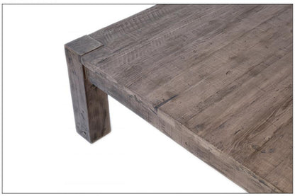 Rustic Farmhouse Square Coffee Table Reclaimed Pine Wood Antiqued Natural Finish 44 inch