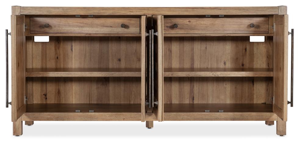 Rustic Light Brown Carved Wood Door Sideboard Buffet Honed Gray Traver ...