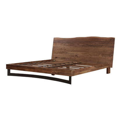 Rustic Lodge Live Edge Brown Solid Acacia Wood King Bed