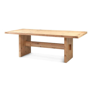 Rustic Lodge Natural Distressed Oak Wood Dining Table 85 inch