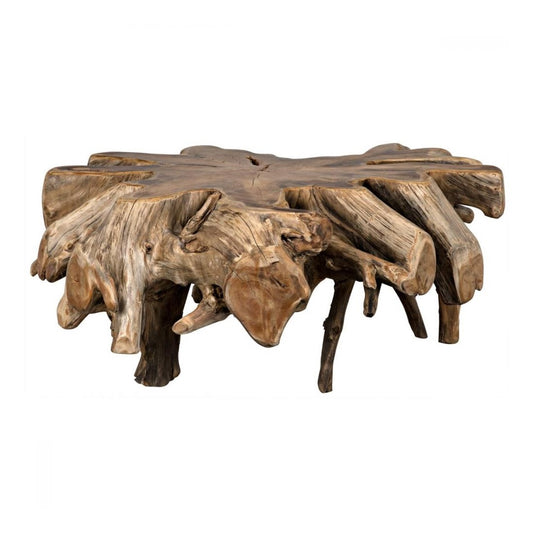 Rustic Lodge Teak Root Wood Coffee Table 50 inch