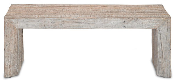Rustic Whitewash Reclaimed Wood Rectangle Coffee Table 48 inch