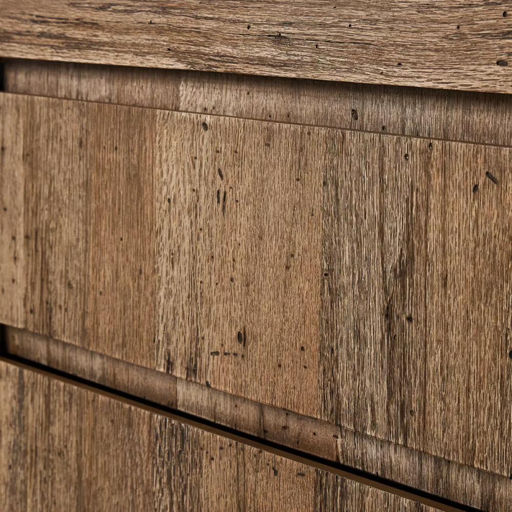 Rustic Wormwood Oak 2 Drawer Nightstand 36 inch