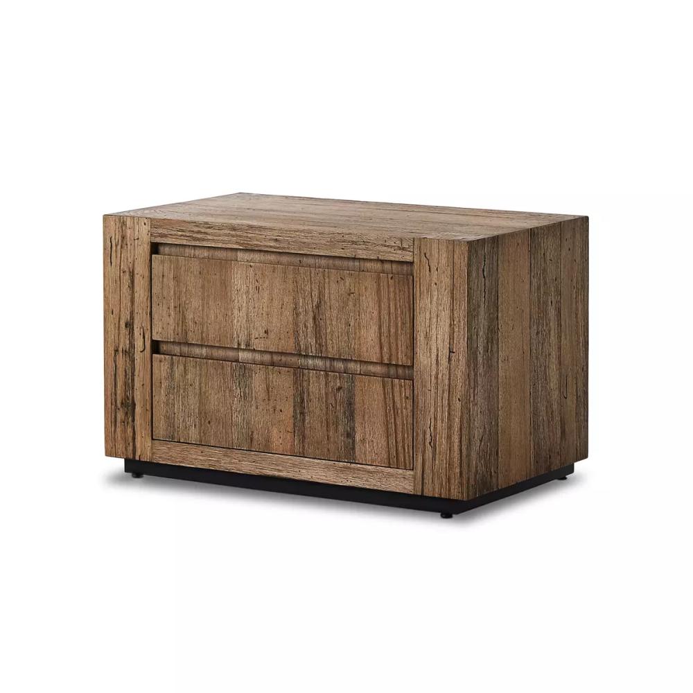 Rustic Wormwood Oak 2 Drawer Nightstand 36 inch