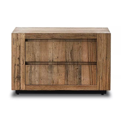 Rustic Wormwood Oak 2 Drawer Nightstand 36 inch