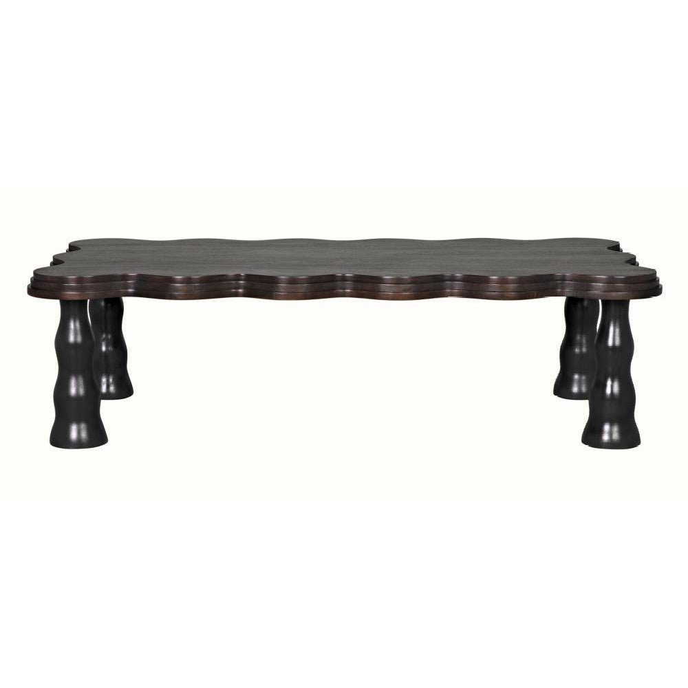 Scallop Wavy Top Solid Mahogany Wood Coffee Table 65 inch – SLATE CUSTOM