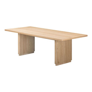 Scandinavian Style Rounded Edges Rectangle Dining Table Natural Finish 88 inch