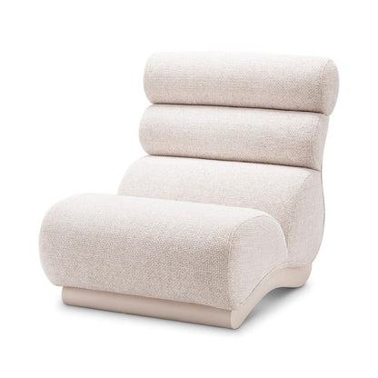 Sculptural Armless Off White Bolster Back Lounge Chair