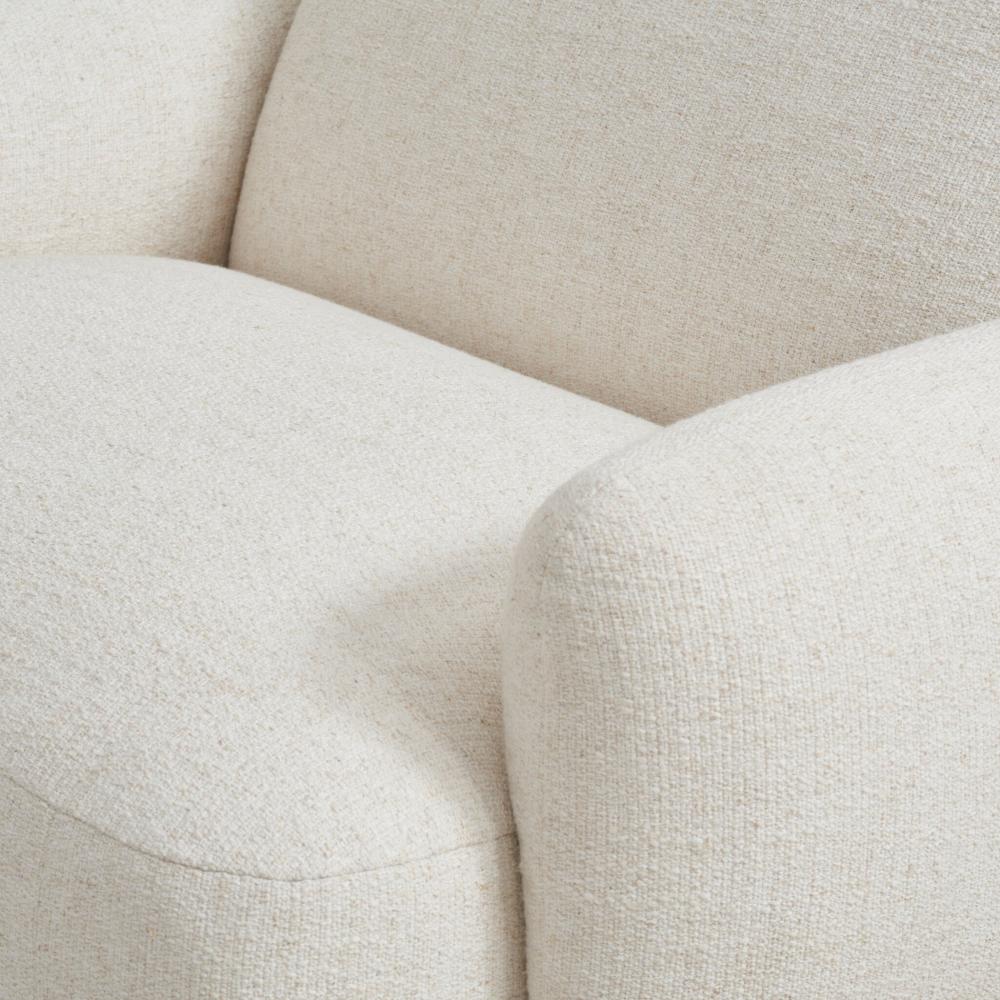 Sculptural Cream Fabric Slipper Lounge Chair Fully Upholstered Armchair