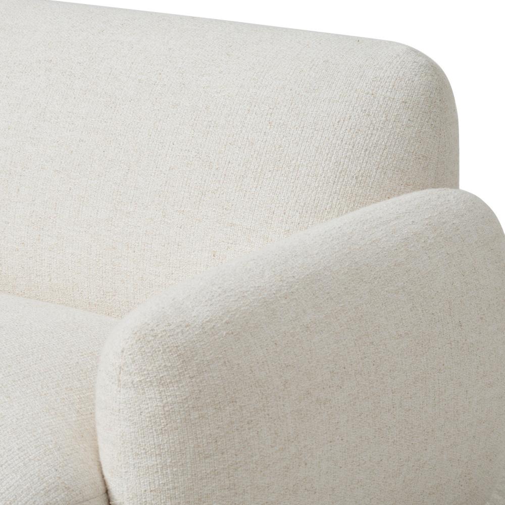 Sculptural Cream Fabric Slipper Lounge Chair Fully Upholstered Armchair