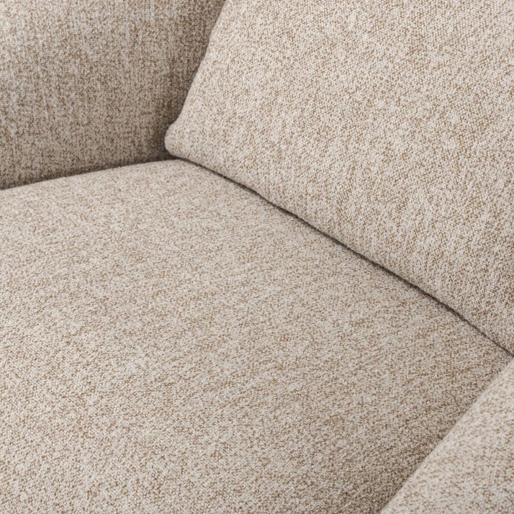 Sculptural Neutral Heathered Fabric Swivel Lounge Chair