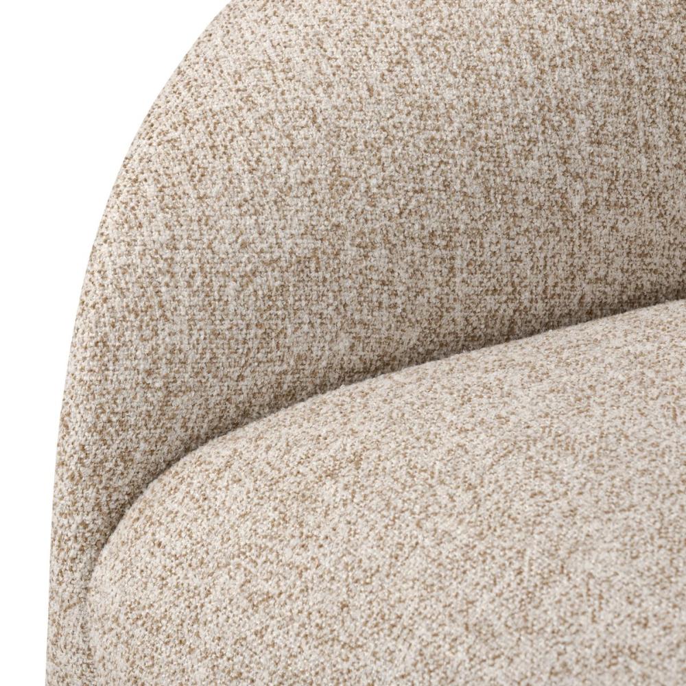 Sculptural Neutral Heathered Fabric Swivel Lounge Chair