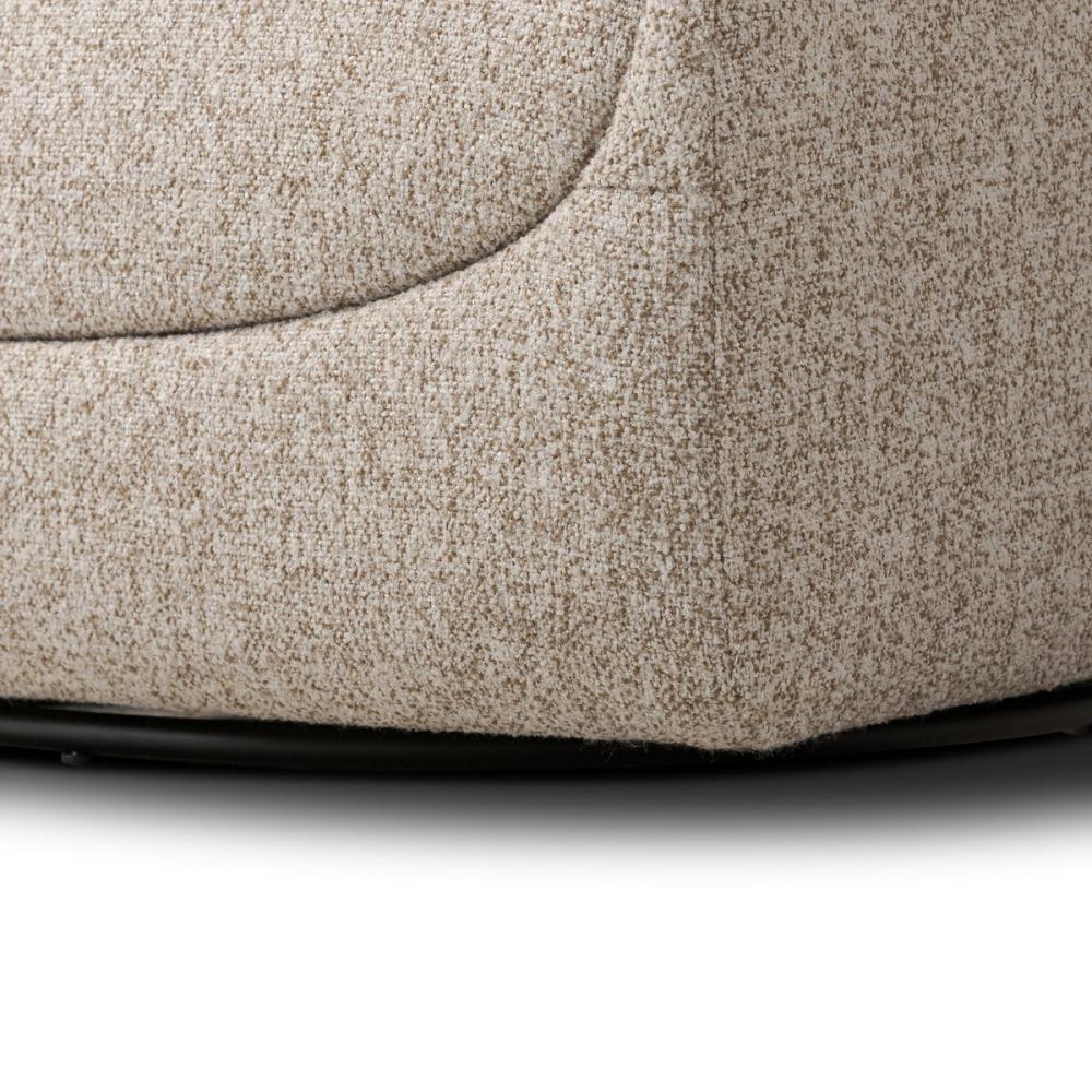 Sculptural Neutral Heathered Fabric Swivel Lounge Chair