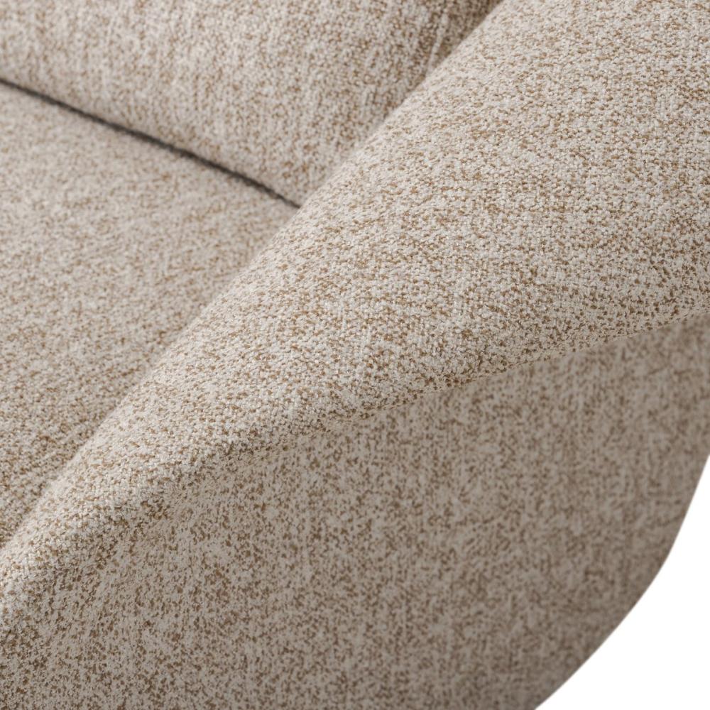 Sculptural Neutral Heathered Fabric Swivel Lounge Chair