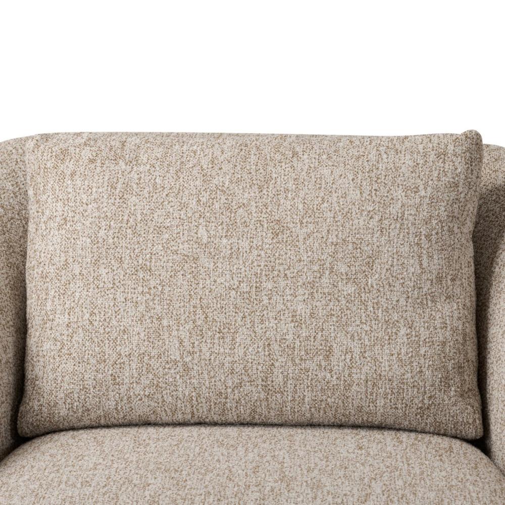 Sculptural Neutral Heathered Fabric Swivel Lounge Chair