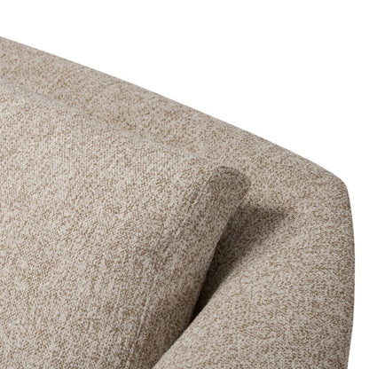 Sculptural Neutral Heathered Fabric Swivel Lounge Chair