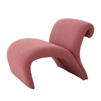 Sculptural Rose Bouclé Fabric Fully Upholstered Armless Accent Chair