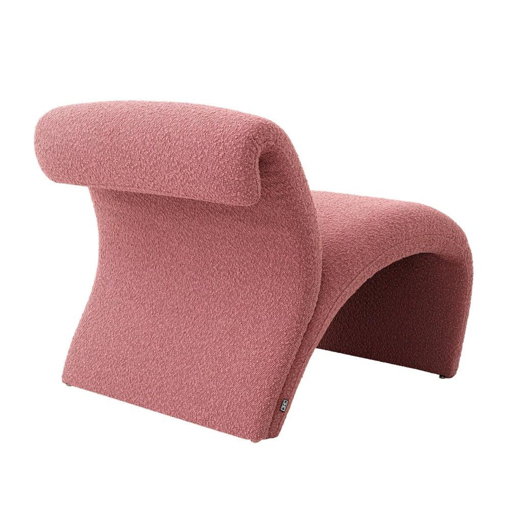 Sculptural Rose Bouclé Fabric Fully Upholstered Armless Accent Chair